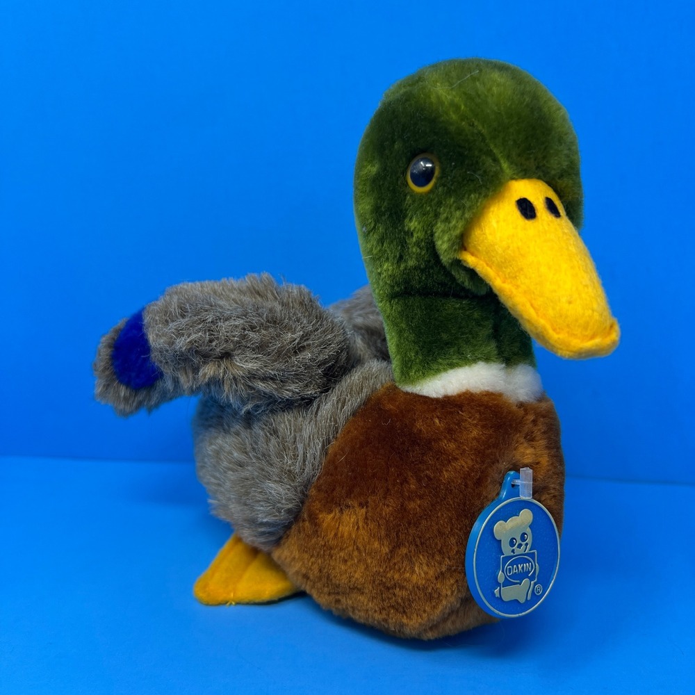 Dakin Mallard‎ Duck Plush Small Green Brown Vintage Stuffed Animal with Tags